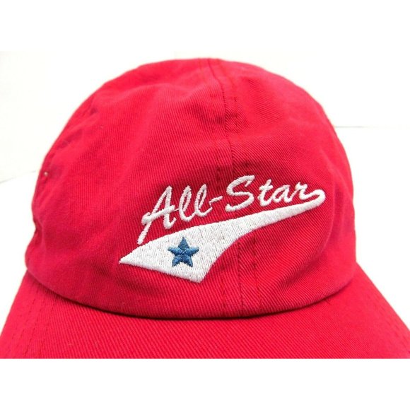 All Star Baseball Sports Hat Cap Strapback Red White - Picture 2 of 9